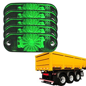 KIT 5 UN LANTERNA LATERAL DELIMITADORA VERDE IMPLEMENTOS EDN