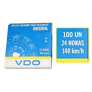 1 CAIXA DISCO TACOGRAFO DIÁRIO 140 KM/H 24H P/ CAMINHAO VDO