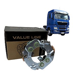 PORTA ESCOVA PARA MAN SCANIA VOLVO 24V 4 ESCOVA VALUE LINE
