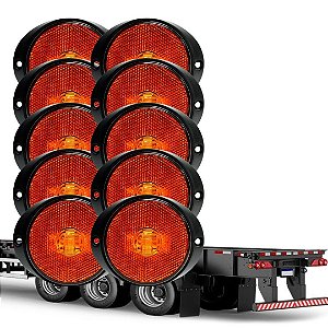 KIT 10 LANTERNA LATERAL PARA RANDON SUP FRONTAL AMBAR EDN