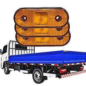 KIT 3 LANTERNA LATERAL PARA FACCHINI LED AMARELA C/ CHICOTE