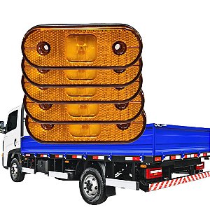 KIT 5 LANTERNA LATERAL PARA FACCHINI LED AMARELA C/ CHICOTE