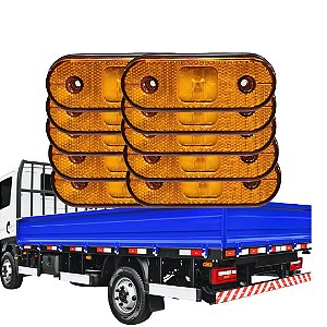 KIT 10 LANTERNA LATERAL PARA FACCHINI LED AMARELA C/ CHICOTE