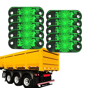 KIT 10 LANTERNA LATERAL DELIMITADORA VERDE PARA IMPLEMENTOS