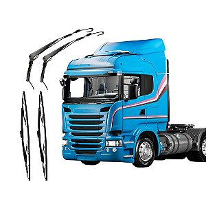 KIT 2 PALHETAS E 2 BRAÇOS LIMPADOR PARA SCANIA S4 S5 DIANT