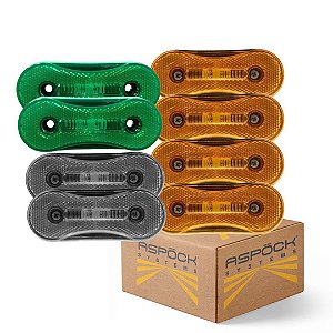 KIT 8 LANTERNA LATERAL PARA CARRETA FACCHINI ASPOCK COM CABO