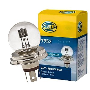 LAMPADA AUTOMOTIVA ASSIMETRICA STANDART 24V BOLINHA HELLA