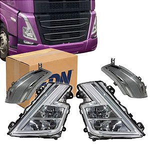 KIT FAROL PRINCIPAL PARA VOLVO FH +2022 COM EXTENSÃO C/ DRL