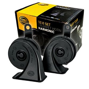 PAR BUZINA CARACOL CHIFRE UNIV AUTOMOTIVA 12V 2T CARRO HELLA