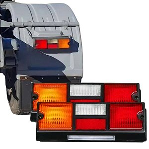 PAR LANTERNA TRASEIRA PARA SCANIA 113/143 TRICOLOR COM VIGIA