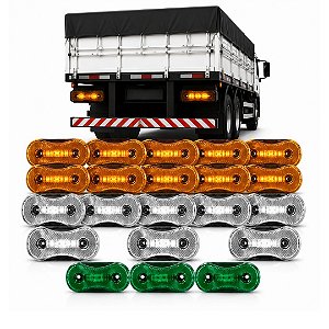KIT LANTERNA LATERAL PARA CARRETA FACCHINI 24V C/CABO ASPOCK