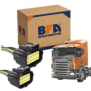 PAR CHICOTE FAROL PRINCIPAL PARA SCANIA SERIE 5 10VIAS FEMEA