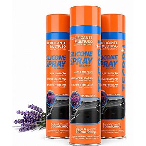 KIT 3 SILICONE SPRAY LAVANDA LIMPA BRILHO REPELE POEIRA TEC