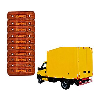KIT 10 LANTERNA LATERAL ASPOCK BIVOLT PARA CARRETA FACCHINI