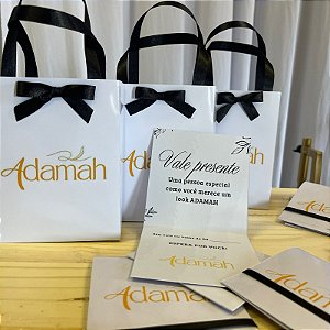 10 Sacolinhas + 10 Cartões Personalizados para Clinica de Estética Vale Procedimentos