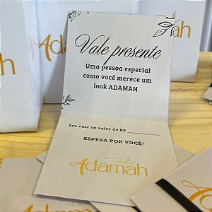 10 Cartões Vale Presente Personalizadas com Fita de Cetim Vale Presente Lembrancinha