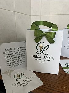 10 Sacolinhas + Cartões Agradecimento Formatura Enfermagem Nutrição Culto Ecumênico Gratidão