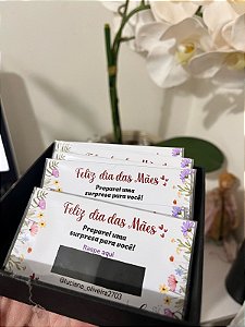 10 Cartão de Raspadinha Personalizada Dia Das Mães Vale Brinde Desconto Achou Ganhou