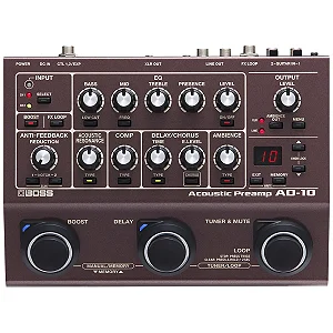 Pedal Boss Pré-amplificador de Violão AD-10 Acoustic Preamp