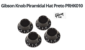 Knobs Gibson Top Hat c/ 4 peças PRHK 010 Preto