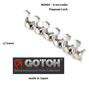 Tarraxas Gotoh Modelo SG 381-07L/MG-C Cromada com trava Magnum lock - 6 em Linha