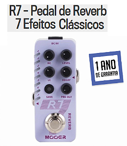 Pedal MOOER R7 Reverb c/ 7 efeitos clássicos