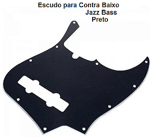 Pickguard Fender Hole Jazz Bass Preto