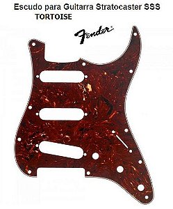Pickguard Fender Stratocaster Tortoise 3 camadas c/ 3 singles - 11 furos