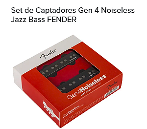 Captadores FENDER JAZZ BASS GEN4 NOISELESS  p/4 cordas - kit c/2 captadores (made in USA)