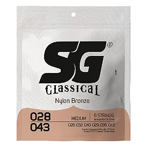 Encordoamento SG Violão Nylon tensão Média 0.28/0.43