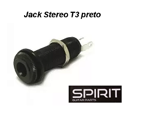 Jack Stereo Cilíndrico Spirit - charuto modelo T3 Preto