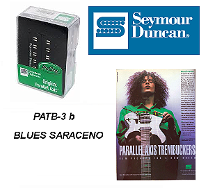 Captador SEYMOUR DUNCAN Parallel Axis Trembucker - PATB-3 b (Ponte) BLUES SARACENO Cor: Preto