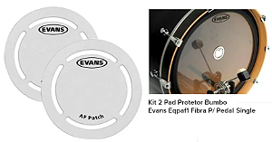 Proteção - Reforço para Pele de Bumbo Evans AF PATCH EQPAF1 p/bumbo simples com 2 peças - Branco(made in USA)
