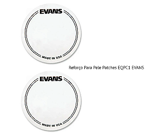 Proteção - Reforço para Pele de Bumbo Evans EQPC1 p/bumbo simples com 2 peças Branco(made in USA)