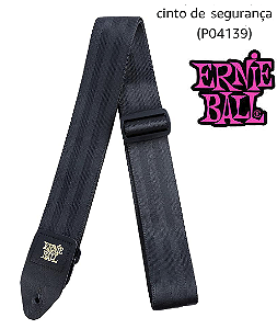 Correia Ernie Ball Seatbelt Webbing - P04139 Ponta de Couro Cor: Black