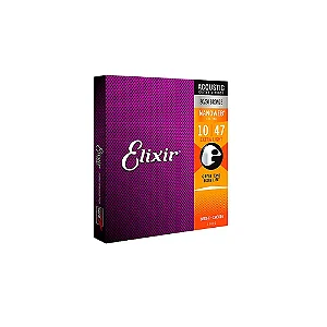 Encordoamento ELIXIR Violão Aço Bronze Nanoweb 0.10