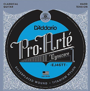 Encordoamento DADDARIO Violão Nylon Profissional PRO ARTE DYNACORE de Titânio Disponível EJ46TT (High Tension)