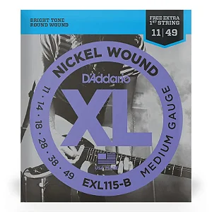 Encordoamento Daddario Guitarra EXL115B (0.11/0.49) Blues / Jazz Rock - grátis corda extra