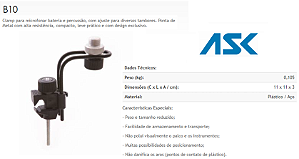 Clamp para Microfonar bateria ASK Preto modelo B10