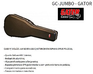 Case p/ Violão Gator GC JUMBO - Violão Jumbo Formatado preto
