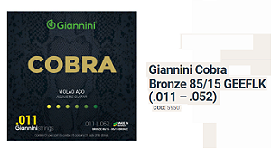 Encordoamento GIANINNI Violão Aço Bronze 85/15 0.11 GEEFLK