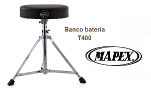 Banco de Bateria Mapex mod. T400 assento redondo regulagem de altura 5 estágios