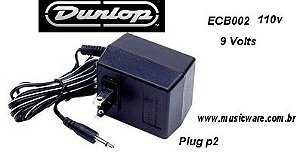 Fonte para Pedais Dunlop 9v c/ plug P2 ECB002 para pedais antigos 110 volts
