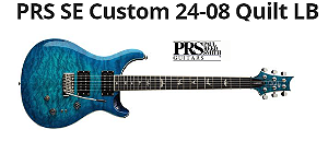 Guitarra PRS SE CUSTOM 24-08 QUILT cor: LAKE BLUE - acompanha Bag Original em poliéster Cinza