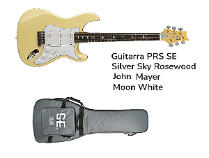 Guitarra PRS SE JOHN MAYER SILVER SKY cor: Moon White (Creme) Escala Rosewood - acompanha Bag Original em poliéster Cinza