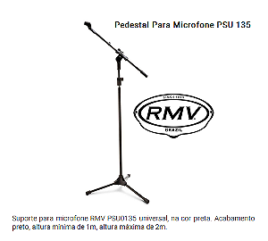 Estante de Microfone Girafa  RMV mod. PSSU00135