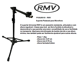 Estante de Microfone Girafa  RMV mod. PSSU00151 - tamanho reduzido