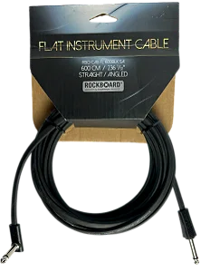 Cabo p/ instrumento FLAT Rockbag RBOCABFL600BLK - 6 metros Preto - um dos plus em L