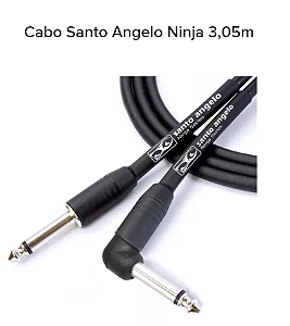 Cabo Instrumento NINJA Santo Angelo 10ft - 3,05m c/ plug em L Preto