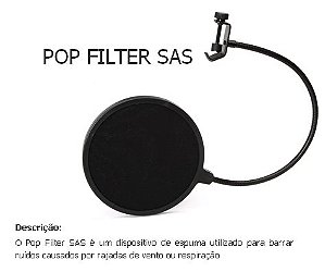 POP FILTER ANTI RUÍDO SAS Santo Angelo - tipo raquete p/prender na estante girafa